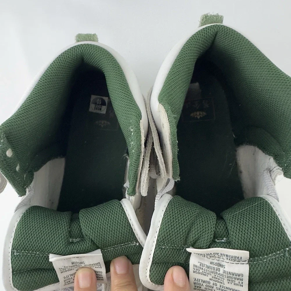 Nike Dunk High White Grey‎ Suede Green Men's Size 10 Sneakers